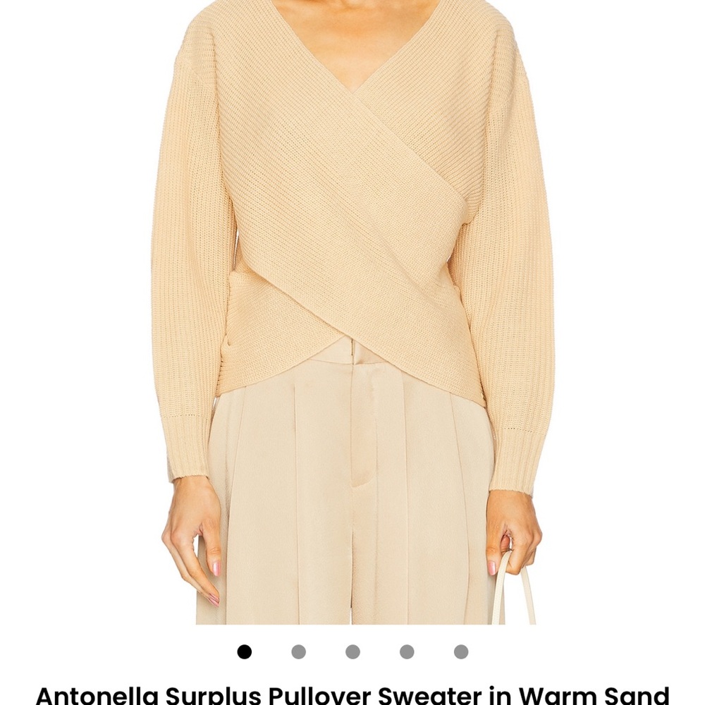 L'AGENCE V-Neck Sweater in Warm Sand